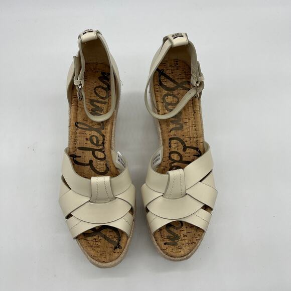 Sam Edelman Shoes Size 10 M Woven Leather Wedges Marietta Modern Ivory - Picture 9 of 14